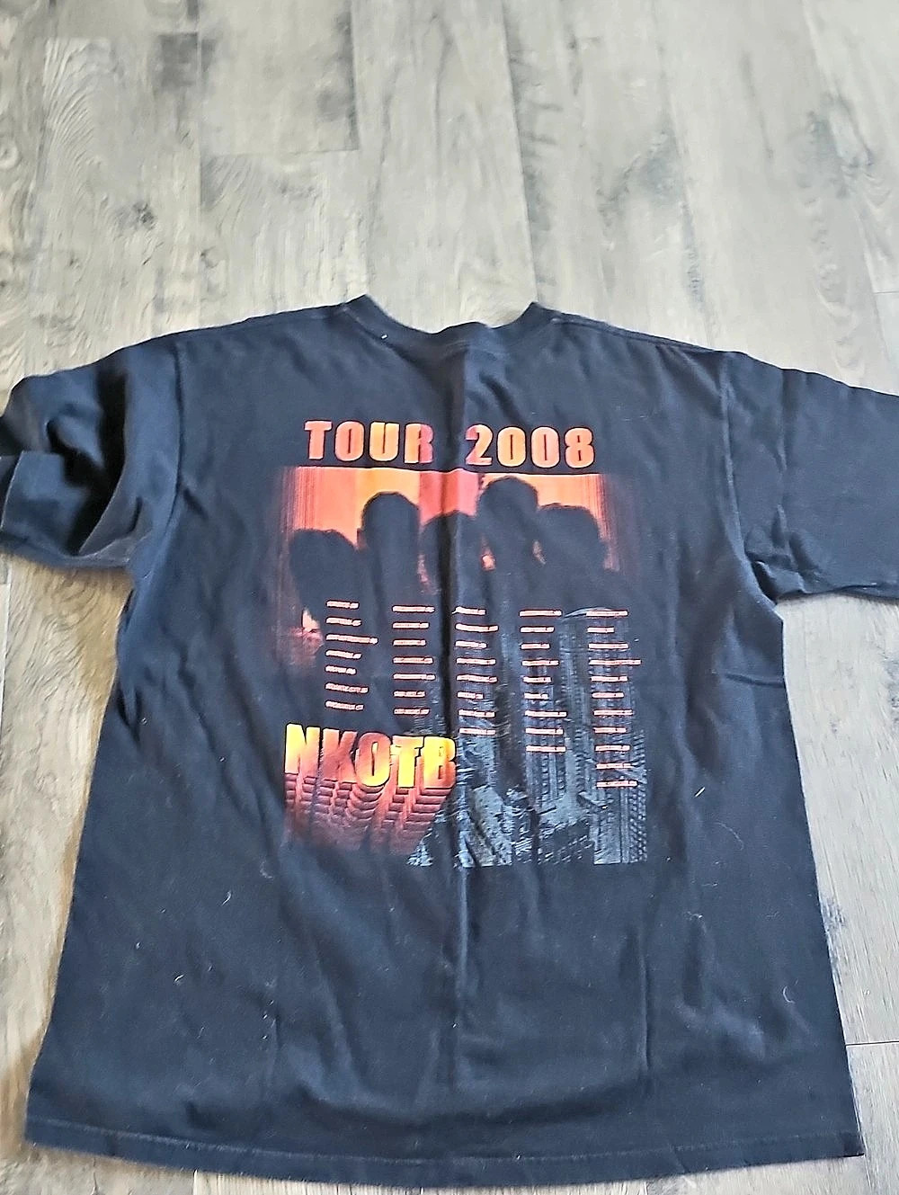 2008 New Kids on the Block Tour Graphic Tee Concert Y2k Band Music Black